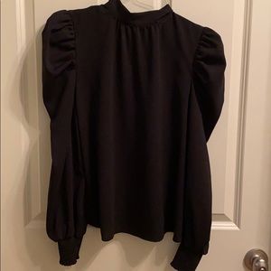 Black puff sleeve top